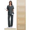 image:imageTapata Wide Leg Scrub Pants for Women  28303234 Inseam High Rise Straight Leg Yoga Scrub Uniform Pants with 7 PocketsDark Grey