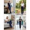 image:imageTapata Wide Leg Scrub Pants for Women  28303234 Inseam High Rise Straight Leg Yoga Scrub Uniform Pants with 7 PocketsDark Grey
