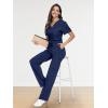 image:imageTapata Wide Leg Scrub Pants for Women  28303234 Inseam High Rise Straight Leg Yoga Scrub Uniform Pants with 7 PocketsNavy Blue