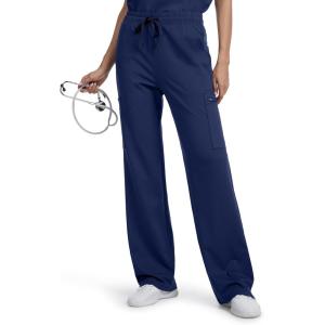 image:imageTapata Wide Leg Scrub Pants for Women  28303234 Inseam High Rise Straight Leg Yoga Scrub Uniform Pants with 7 PocketsNavy Blue