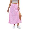 image:imageAvanova Women Boho Floral Slit Maxi Skirt Split Thigh High Waisted Long SkirtsPink