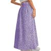 image:imageAvanova Women Boho Floral Slit Maxi Skirt Split Thigh High Waisted Long SkirtsPurple
