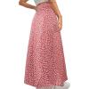 image:imageAvanova Women Boho Floral Slit Maxi Skirt Split Thigh High Waisted Long SkirtsRed Floral