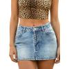 image:imageAvanova Women Low Rise Jean Demin Mini Skirt Sexy Bodycon Short SkirtsBlue