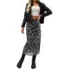 image:imageAvanova Women Mesh Floral Boho High Waist Midi Skirt Lettuce Trim Summer A Line Skirt A Floral Black Small