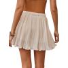 image:imageAvanova Women Pleated Mini Skirt Skorts Chiffon High Waisted A line Short SkirtsBeige