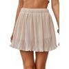 image:imageAvanova Women Pleated Mini Skirt Skorts Chiffon High Waisted A line Short SkirtsBeige