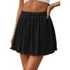 image:imageAvanova Women Pleated Mini Skirt Skorts Chiffon High Waisted A line Short SkirtsBlack