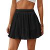 image:imageAvanova Women Pleated Mini Skirt Skorts Chiffon High Waisted A line Short SkirtsBlack