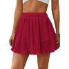 image:imageAvanova Women Pleated Mini Skirt Skorts Chiffon High Waisted A line Short SkirtsBurgundy