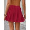 image:imageAvanova Women Pleated Mini Skirt Skorts Chiffon High Waisted A line Short SkirtsBurgundy