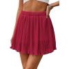 image:imageAvanova Women Pleated Mini Skirt Skorts Chiffon High Waisted A line Short SkirtsBurgundy