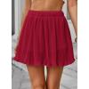 image:imageAvanova Women Pleated Mini Skirt Skorts Chiffon High Waisted A line Short SkirtsBurgundy