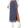 image:imageAvanova Women Boho Floral Slit Maxi Skirt Split Thigh High Waisted Long SkirtsBlue Floral B