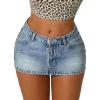 image:imageAvanova Women Low Rise Jean Demin Mini Skirt Sexy Bodycon Short SkirtsBlue