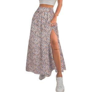 image:imageAvanova Women Boho Floral Slit Maxi Skirt Split Thigh High Waisted Long SkirtsFloral Multi