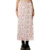 image:imageAvanova Women Boho Floral Mesh Midi Skirt High Waist Lettuce Trim Long Straight Skirt Pink Floral 3XLarge