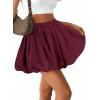 image:imageAvanova Women Bubble Mini Skirt Balloon Puff Hem Short SkirtsBurgundy