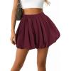 image:imageAvanova Women Bubble Mini Skirt Balloon Puff Hem Short SkirtsBurgundy