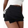 image:imageAvanova Women Denim Mini Skirt Jean Skort Sexy High Waist Asymmetrical Wrap Stretch Short SkirtsBlack