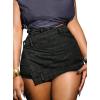 image:imageAvanova Women Denim Mini Skirt Jean Skort Sexy High Waist Asymmetrical Wrap Stretch Short SkirtsBlack D