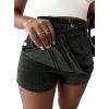 image:imageAvanova Women Denim Mini Skirt Jean Skort Sexy High Waist Asymmetrical Wrap Stretch Short SkirtsBlack D