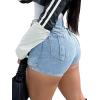 image:imageAvanova Women Denim Mini Skirt Jean Skort Sexy High Waist Asymmetrical Wrap Stretch Short SkirtsBlue F