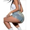 image:imageAvanova Women Denim Mini Skirt Jean Skort Sexy High Waist Asymmetrical Wrap Stretch Short SkirtsBlue Gold