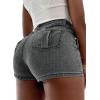 image:imageAvanova Women Denim Mini Skirt Jean Skort Sexy High Waist Asymmetrical Wrap Stretch Short SkirtsGrey a