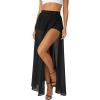 image:imageAvanova Women Double High Slit Maxi Skirt Sheer Sexy Flowy Long Skirts Beach Vacation with Shorts UnderneathBlack