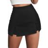 image:imageAvanova Women Double Slit Skort Bodycon Mini Skirt High Waisted Short SkirtsBlack