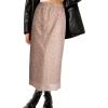 image:imageAvanova Women Floral Bohemian Print Mesh Midi Skirt High Waist Lettuce Trim Long Straight Skirt Apricot Floral Medium
