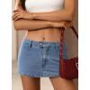 image:imageAvanova Women Low Rise Denim Mini Skort Jean Micro Skirt Sexy Skirts with Shorts UnderneathBlue