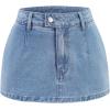 image:imageAvanova Women Low Rise Denim Mini Skort Jean Micro Skirt Sexy Skirts with Shorts UnderneathBlue