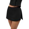 image:imageAvanova Women Low Rise Side Slit Mini Skorts Stretchy Bodycon Skirt with Shorts Underneath Sexy Night Out Short SkirtsBlack