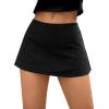 image:imageAvanova Women Low Rise Side Slit Mini Skorts Stretchy Bodycon Skirt with Shorts Underneath Sexy Night Out Short SkirtsBlack