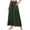 image:imageAvanova Women Maxi Skirt with Pockets Flowy Elastic High Waisted ALine Long Skirts Casual SummerGreen