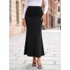 image:imageAvanova Women Mermaid Ruched Maxi Skirts Stretchy High Waisted Bodycon Long SkirtsBlack