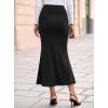 image:imageAvanova Women Mermaid Ruched Maxi Skirts Stretchy High Waisted Bodycon Long SkirtsBlack