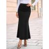 image:imageAvanova Women Mermaid Ruched Maxi Skirts Stretchy High Waisted Bodycon Long SkirtsBlack