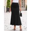 image:imageAvanova Women Mermaid Ruched Maxi Skirts Stretchy High Waisted Bodycon Long SkirtsBlack