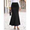 image:imageAvanova Women Mermaid Ruched Maxi Skirts Stretchy High Waisted Bodycon Long SkirtsBlack
