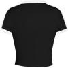 image:imageAvanova Women Polo V Neck Crop Tops Ringer Tee Short Sleeve Cropped T ShirtsBlack White