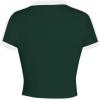 image:imageAvanova Women Polo V Neck Crop Tops Ringer Tee Short Sleeve Cropped T ShirtsGreen White