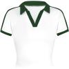image:imageAvanova Women Polo V Neck Crop Tops Ringer Tee Short Sleeve Cropped T ShirtsWhite Green