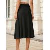image:imageAvanova Women Ruched High Waist Midi Skirt Flowy A Line Below Knee Dressy Casual SkirtsWhite Solid Black