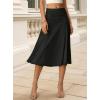 image:imageAvanova Women Ruched High Waist Midi Skirt Flowy A Line Below Knee Dressy Casual SkirtsWhite Solid Black