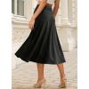 image:imageAvanova Women Ruched High Waist Midi Skirt Flowy A Line Below Knee Dressy Casual SkirtsWhite Solid Black