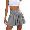 image:imageAvanova Women Ruched Mini Skirt with Pockets A Line Flare Short Skirts Casual SummerGrey