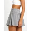 image:imageAvanova Women Ruched Mini Skirt with Pockets A Line Flare Short Skirts Casual SummerGrey